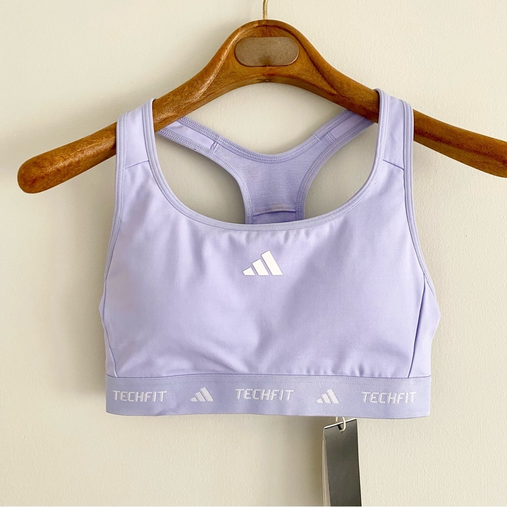 adidas Lavender Techfit Racerback Sports Bra